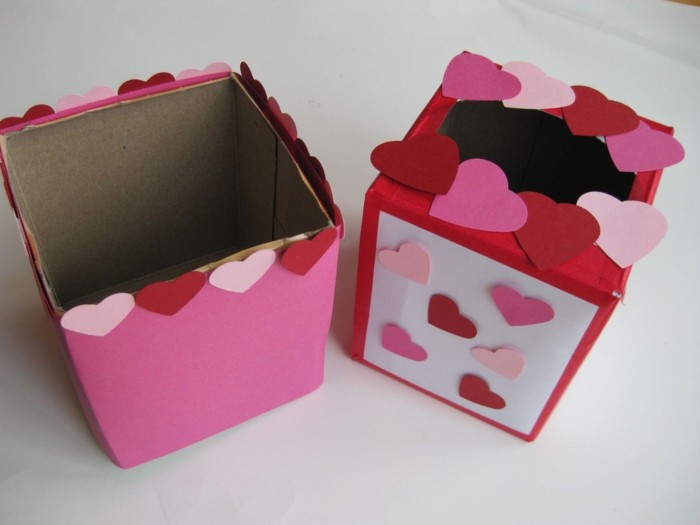 kreativ basteln kisten valentinstag herzen
