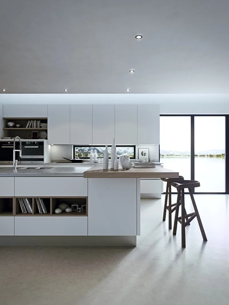 minimalistische Kücheninsel Küchendesign Kücheneinrichtung Ideen für Männer