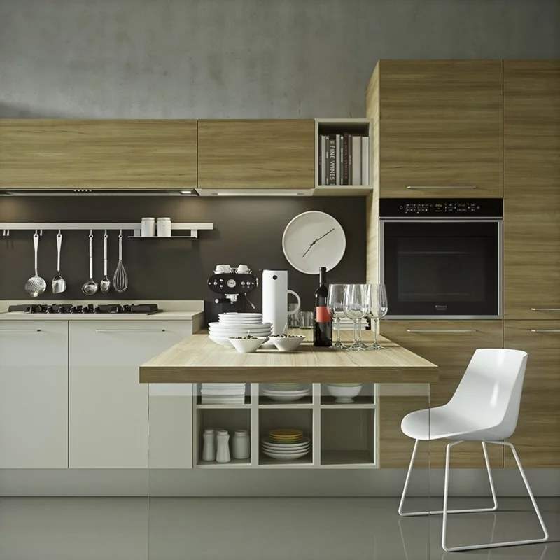 minimalistisches Küchendesign Holzküche Kücheneinrichtungen für Männer