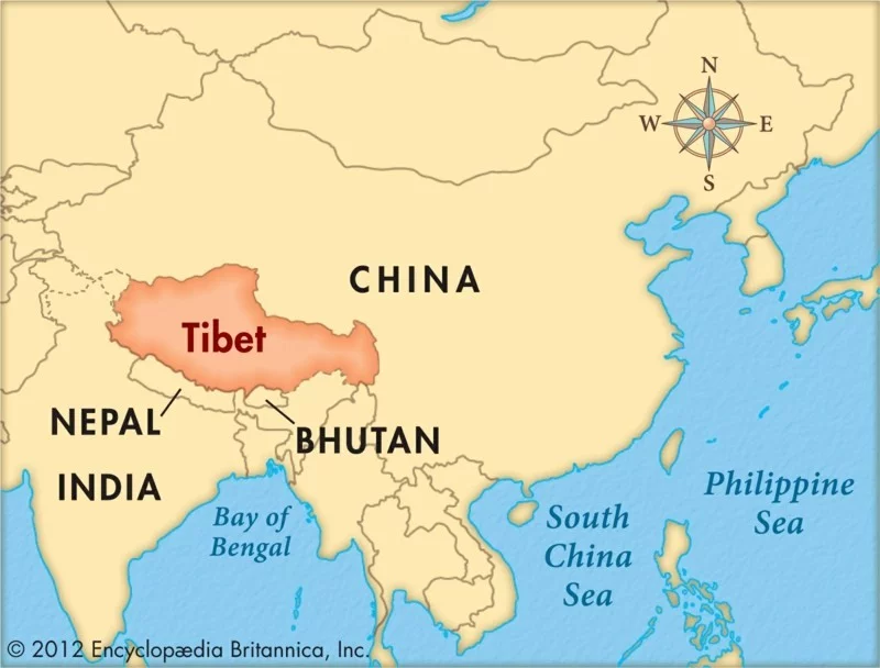 nach Tibet reisen Landkarte Nachbarländer
