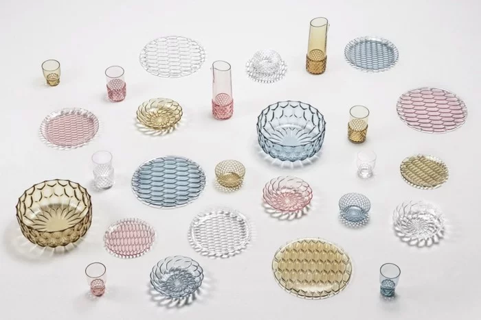 partygeschirr bunter kunststoff pmma innovatives material teller schalen vasen