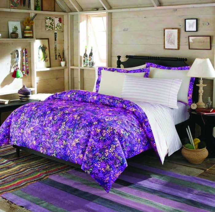 teppich kaufen lila grün streifen schlafzimmer teppich