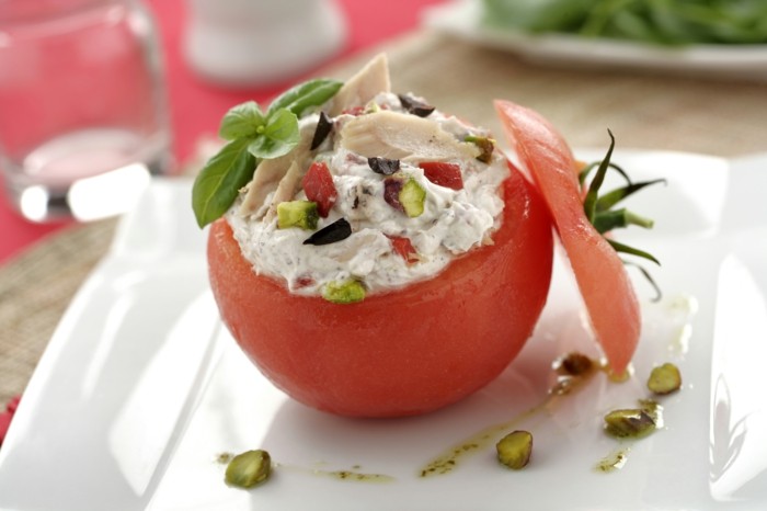tomaten gesund leichtge rezepte philadelphia pistazien basilikum hähnchen