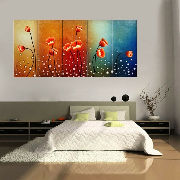 Wände dekorieren - 43 Wanddeko Ideen mit Leinwänden, Tellern und Fotos