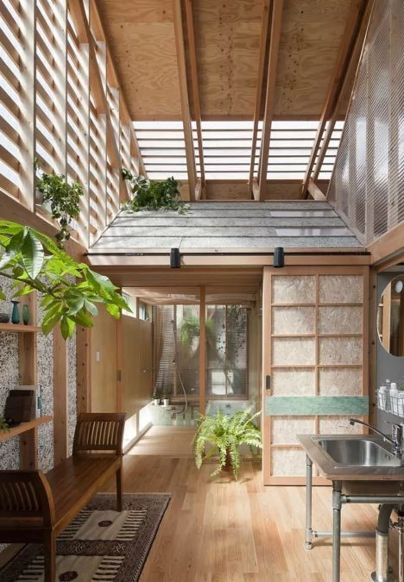 Einrichtungsbeispiele im Japanischen Stil Holzeinrichtung Zimmerpflanzen