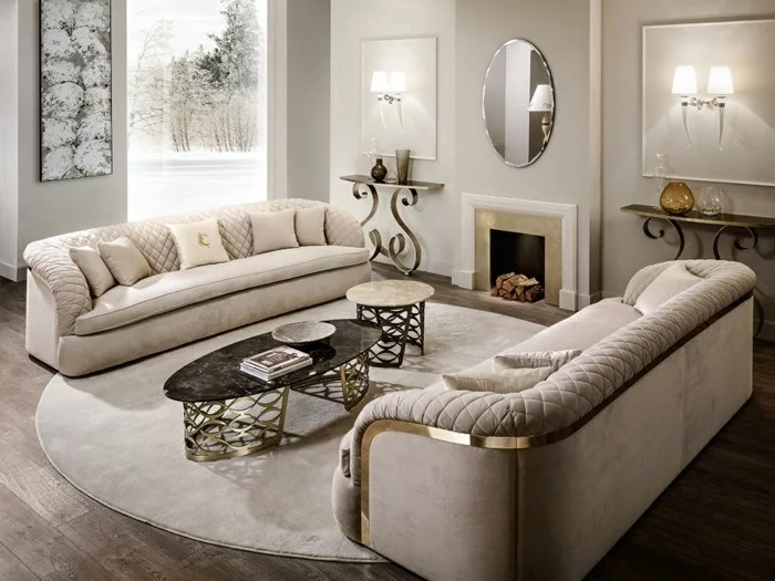 dekoideen wohzimmer einrichten polstermobel schmiedeeisen couchtische marmor sofas mobel