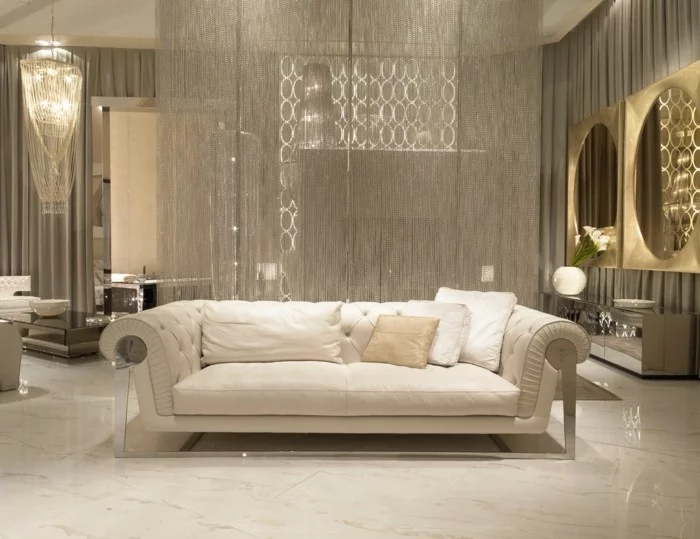 innendesign wohnzimmer einrichtung art deco marmor bodenbelag ideen