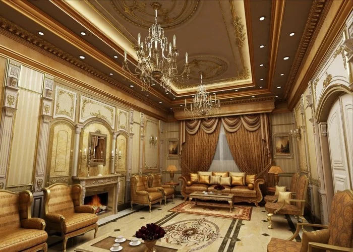 inneneinrichtung ideen wohnzimmer einrichten arabischer stil goldene akzente