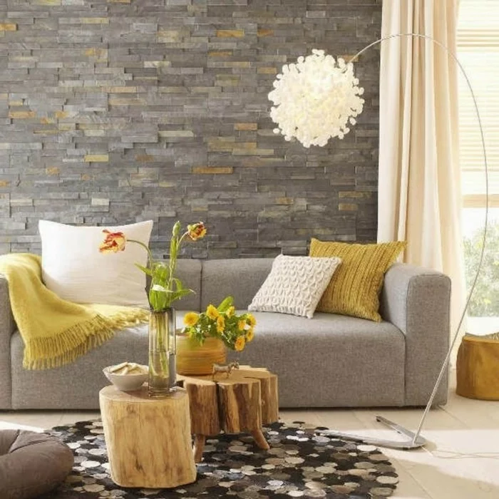 teppich rund wohnideen wohnzimmer dekoideen textilien beistelltische rustikal