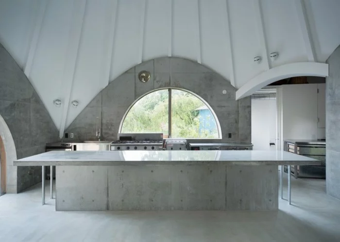 tipi zelt kucheneinrichtung arbeitsflache beton