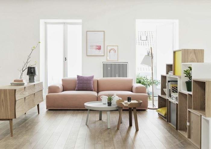 wohnung einrichten ideen wohnzimmer skandinavisches design pastellfarben