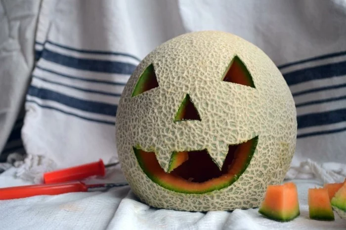halloween ideen zuckermelone monster selber machen