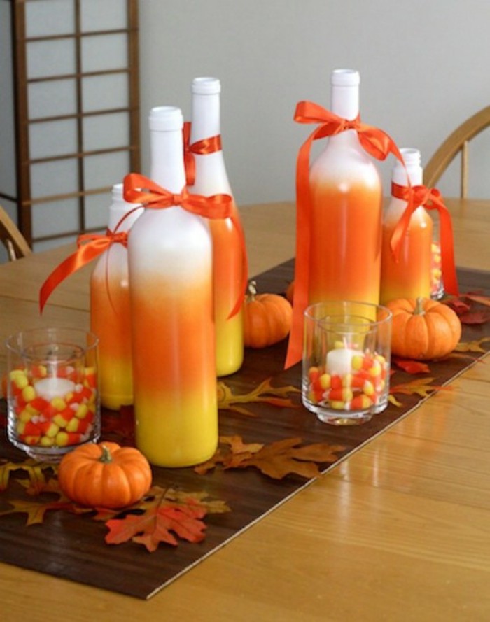 halloween party ideen tisch dekorieren orange