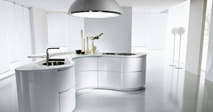 küchengestaltung ergonomische kuche ovale pendelleuchte weise kuchenmobel pedini