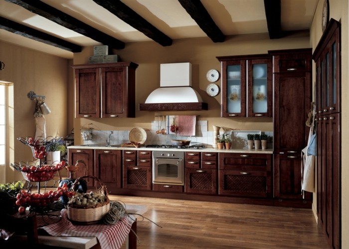 kuchengestaltung landhausstil rustikale kuche italienisches design