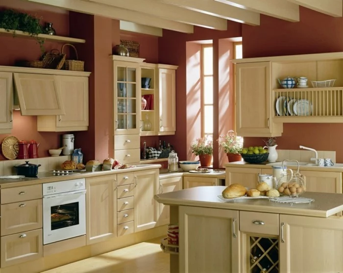 wohnideen küche stauraum farbige küchenwände
