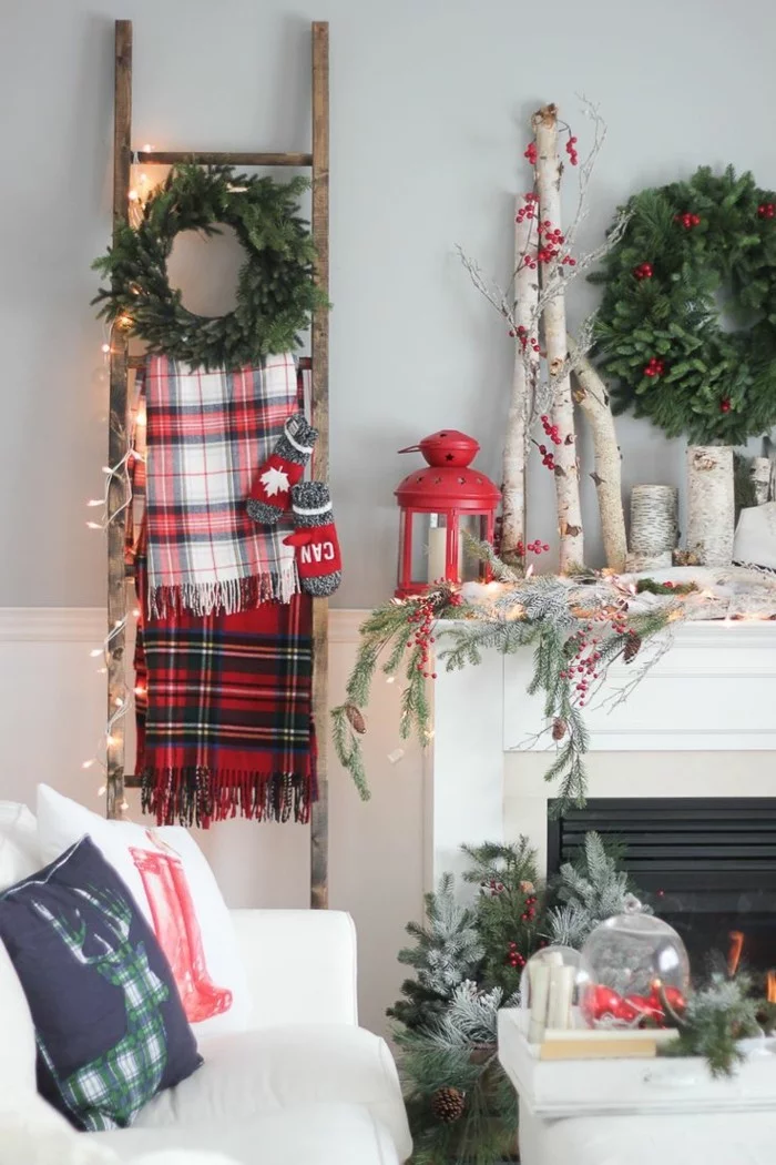 inneneinrichtung wohnzimmer skandinavischer stil weihnachten