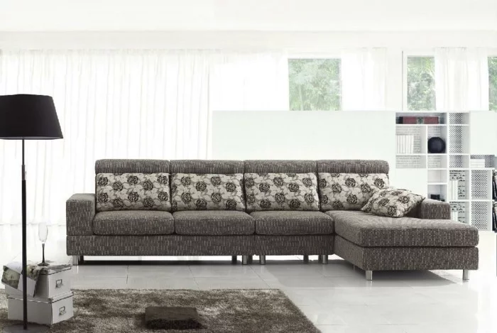 moderne sofas gepolstert stoff grau florale muster
