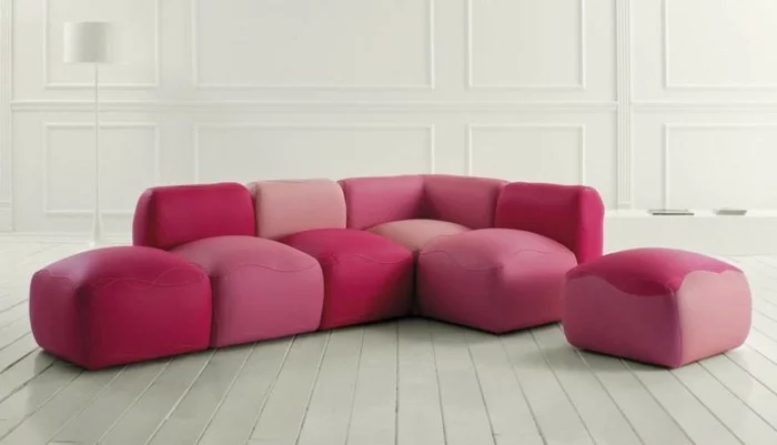 moderne sofas leder module pink violett rosa couch