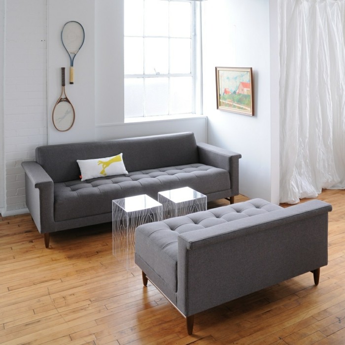 schoene sofas graue sofas moderne beistelltische wanddeko