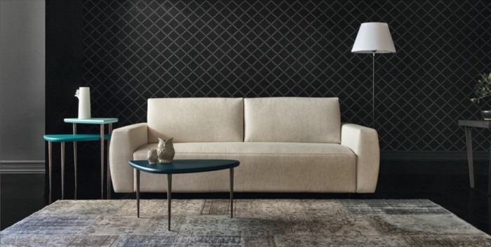 schoene sofas vintage teppich beistelltische cooles wanddesign