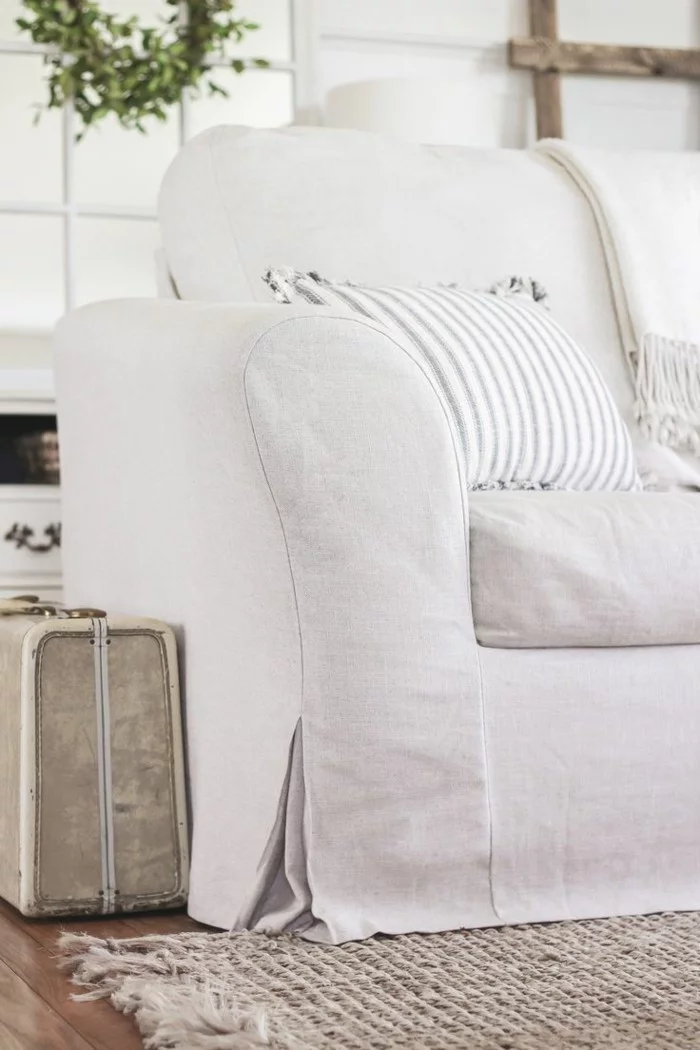 sofa bezug weiss elegant wohnzimmer einrichten