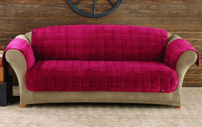 sofabezug tiere schick patchwork rot polster auflagen jeans canvas lila