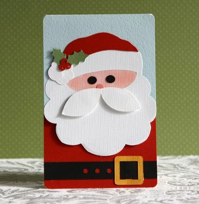 weihnachtskarten basteln diy geschenkpapier weihnachtsmann