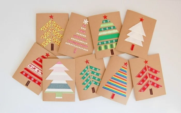 weihnachtskarten basteln leicht gemacht geschenkpapier perlen