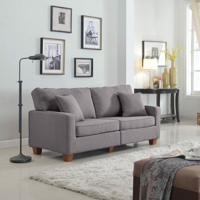 moderne sofas graues sofa sofastoff weisser teppich