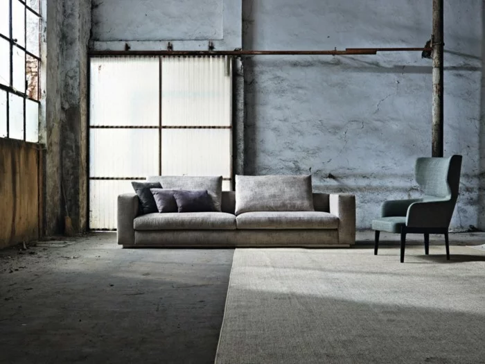 sofa stoff modernes design schick beige