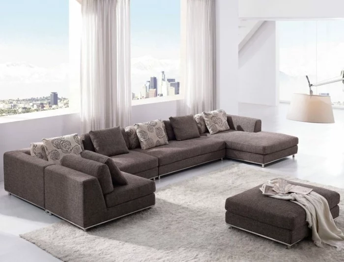 sofa stoff wohnideen wohnzimmer beiger teppich