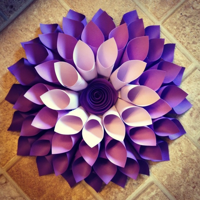 kreatives basteln dahlia selber machen lila diy deko