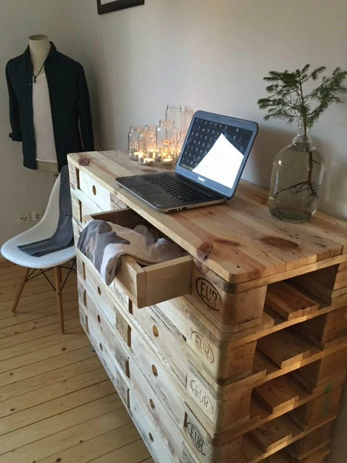europaletten kommode selber bauen laptop skandinavisch wohnen