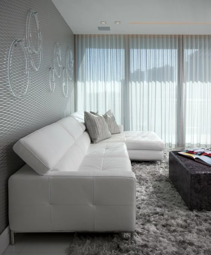 wandgestaltung ideen wohnideen wohnzimmer stilvolles wanddesign bequemes sofa