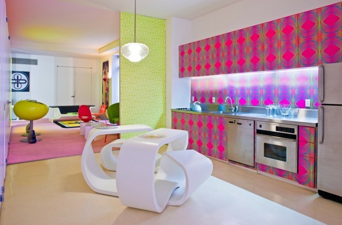 wohnideen küche farben kombinieren ausgefallene küchenmöbel