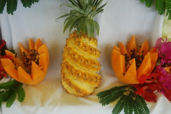 diy deko ananas kürbis schnitzen