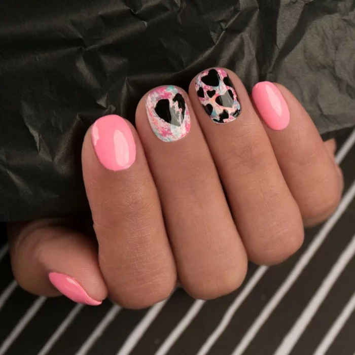 happy valentinstag nageldesign ideen krasse farben