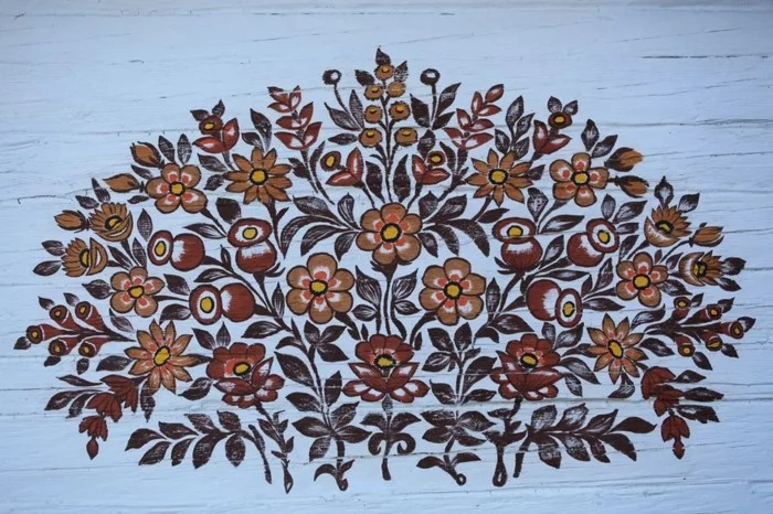 hausfassade gestalten zalipie florale deko