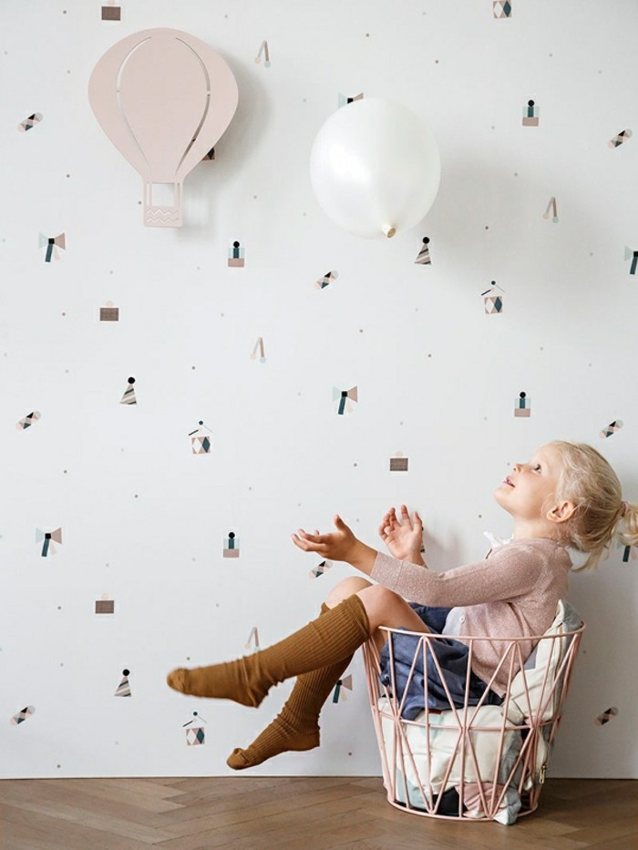 kinderzimmer skandinavisch einrichten wandlampen air baloon mädchenzimmer