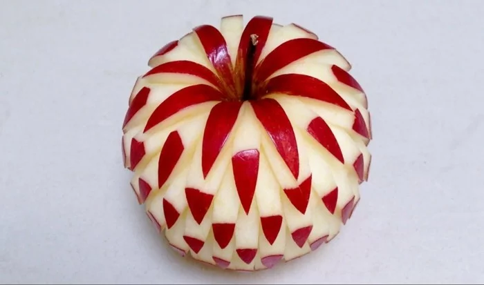 obst schnitzen äpfel schnitzen dekorativ diy