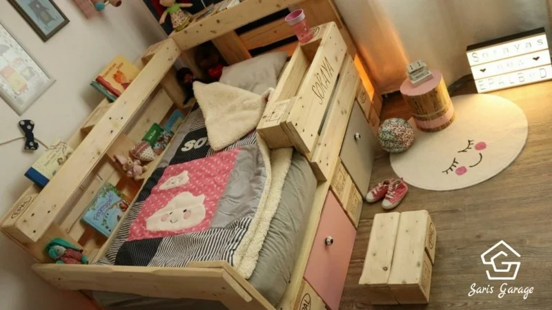 Kinderbett aus Europaletten DIY- Saris Garage (4)
