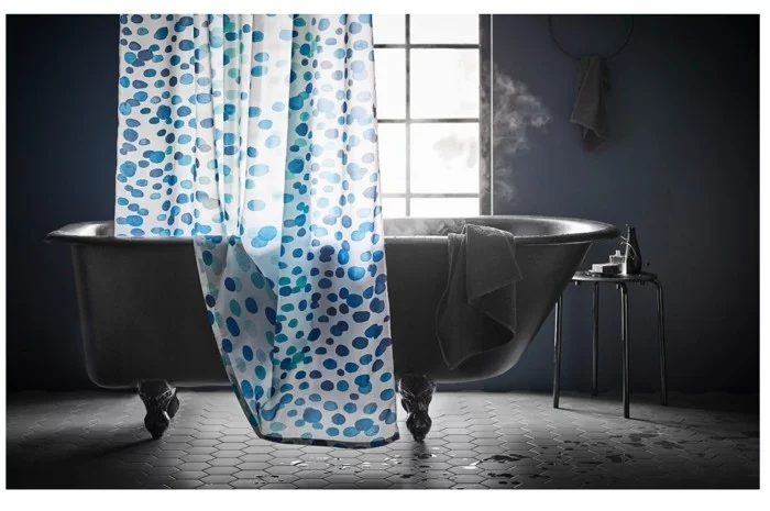 duschvorhang im badezimmer von ikea