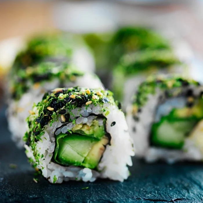 vegan abnehmen sushi rezept reis avocado