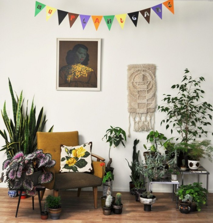 wohnzimmer einrichtung und dekoration mit zimmerpflanzen