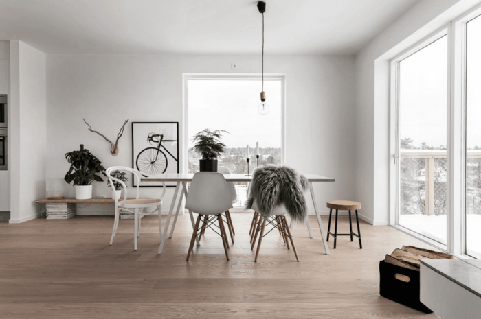 skandinavisches design im esszimmer minimalistisch und geräumig