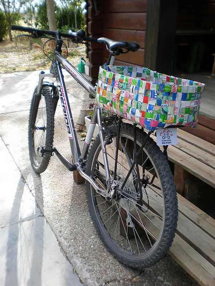  recycling basteln tetrapack büro fahrrad korb
