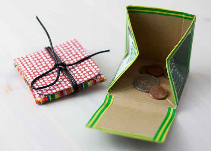 upcycling ideen recycling basteln tetrapack büro geldbörse mit anleitung