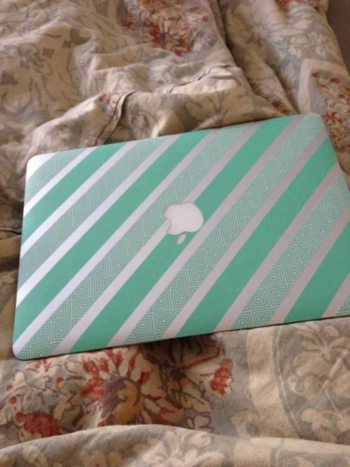 apple macbook air mit washi tape dekorieren