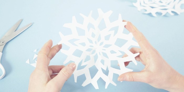 basteln mit papier dekoideen für weihnachten schneeflöckchen